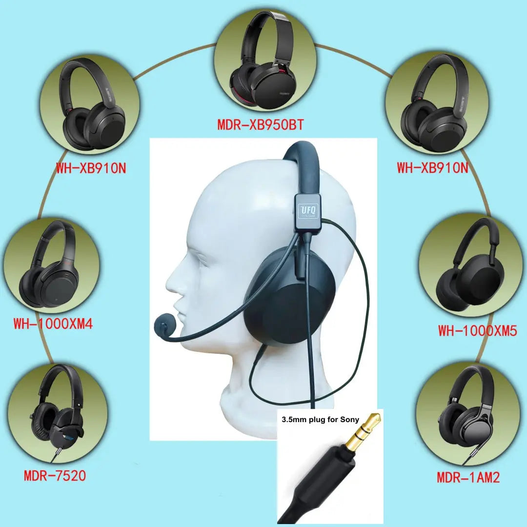 aviation microphone UFQ AV Mike-2 for Sony ANC headphone WH-1000XM5,WH-1000XM4,WH-1000XM3-1000